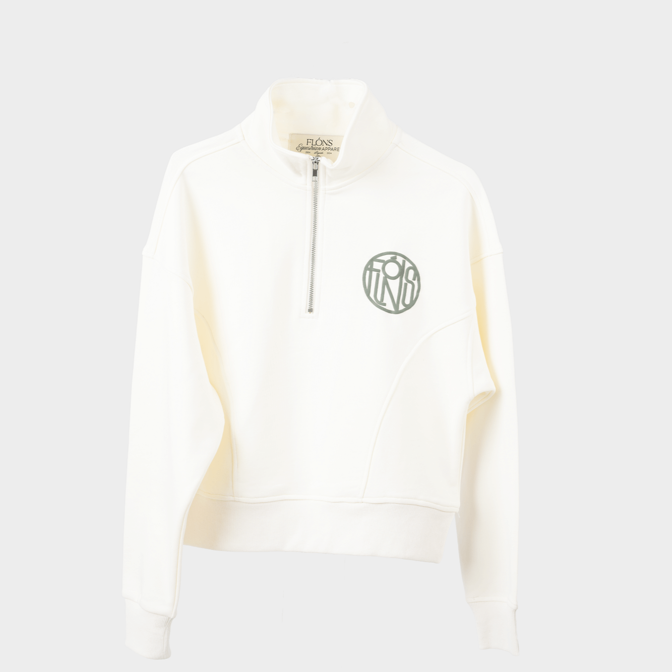 FLÓNS Quarter-Zip Sweater Creamy Beige