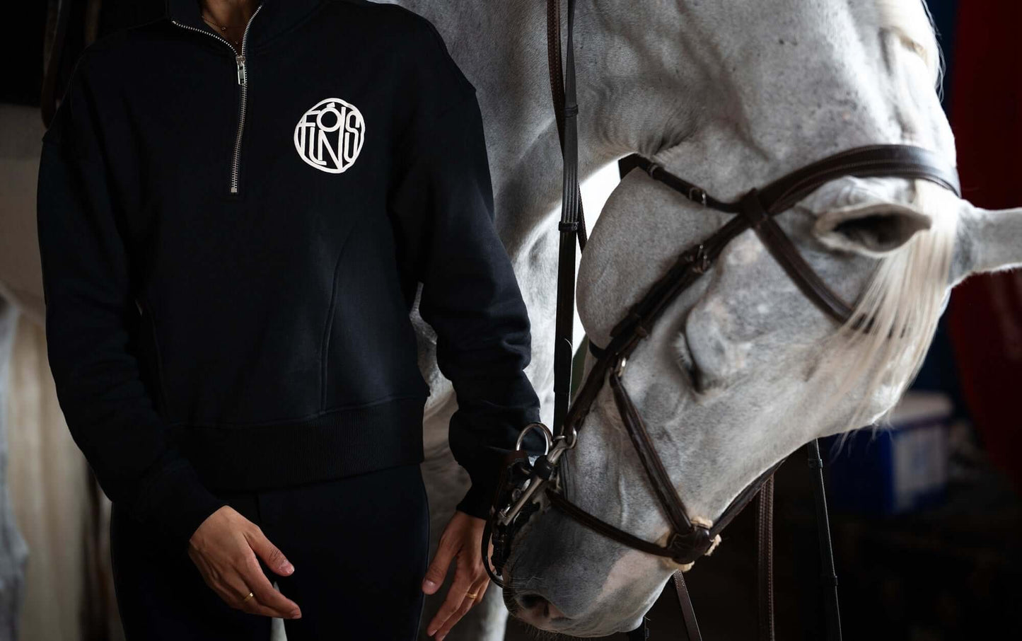 FLÓNS Quarter-Zip Sweater Black