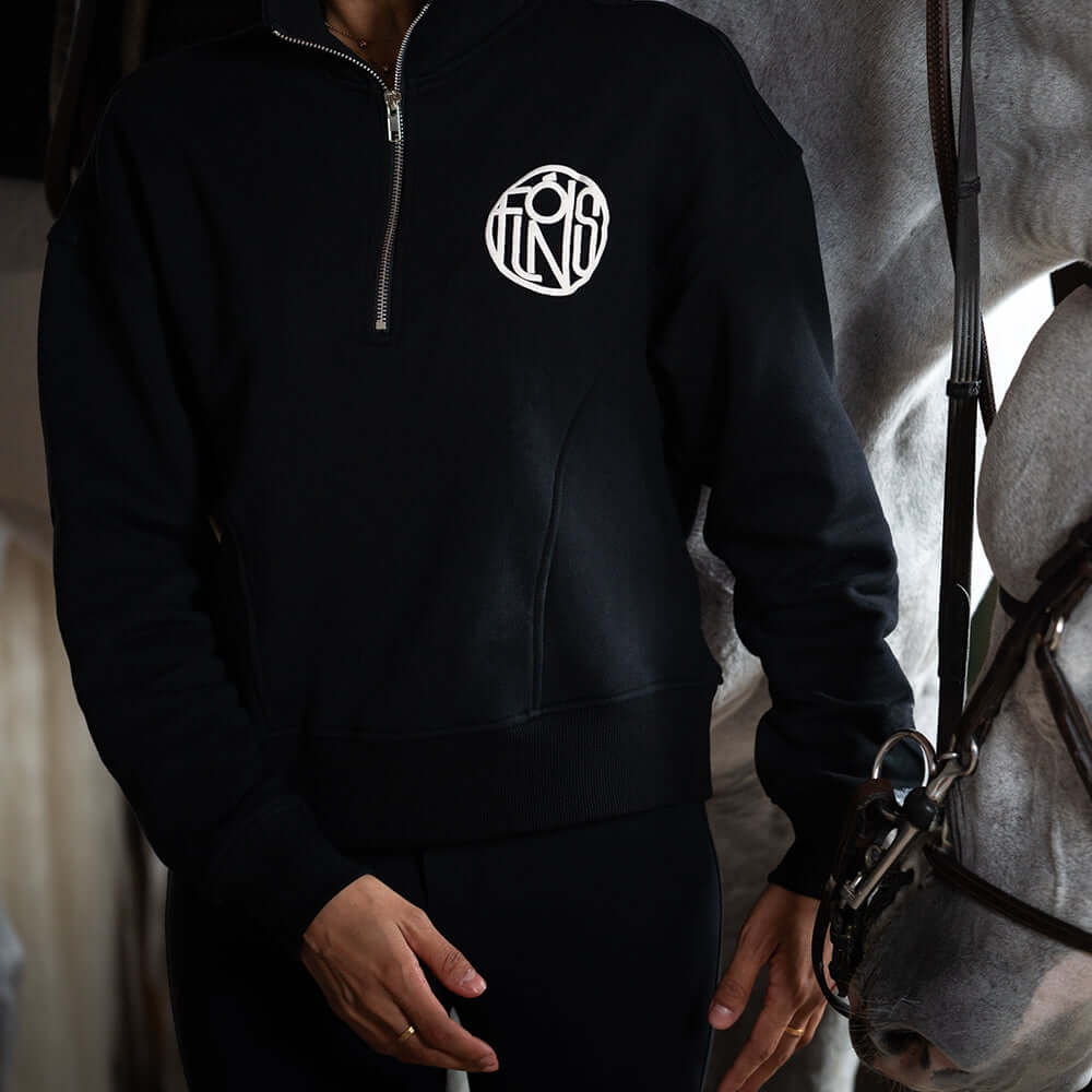 FLÓNS Quarter-Zip Sweater Black